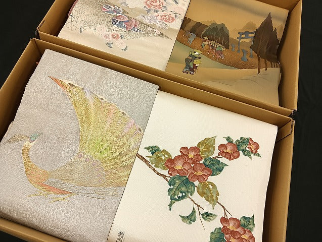 平和屋着物■名古屋帯 まとめて100点 孔雀 鴛鴦 馬 人物 風景 花柄 作家物 金彩 金銀糸 など 着用可能多数 未使用品あり 全て正絹 mmm915