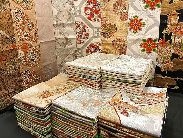 平和屋着物■袋帯 西陣 まとめて100点 鳳凰 鶴 孔雀 向かい尾長鳥 鴛鴦 更紗 松竹梅 正倉院 宝相華 佐賀錦 未使用品あり 全て正絹 mmm921