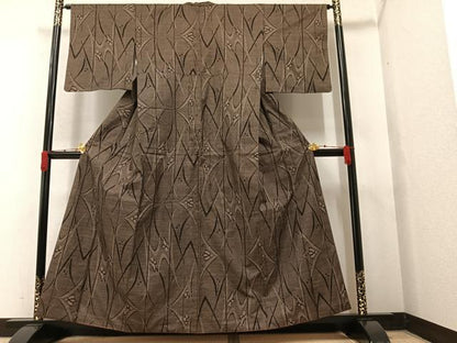 平和屋着物●本場大島紬 一元絣 草花間道 正絹 逸品 AAAY5976ph