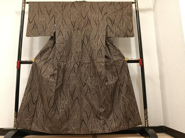 平和屋着物●本場大島紬 一元絣 草花間道 正絹 逸品 AAAY5976ph