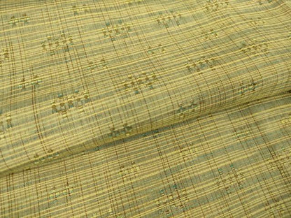 平和屋着物▽上質な紬 単衣 花織 霞文 正絹 逸品 DAAV5027az