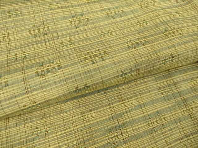 平和屋着物▽上質な紬 単衣 花織 霞文 正絹 逸品 DAAV5027az