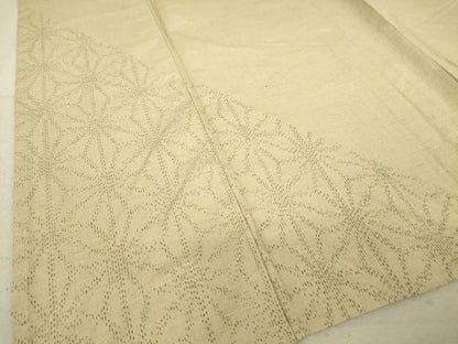 平和屋着物▽色留訪問着 単衣 紬地 麻の葉文 正絹 逸品 DAAV5033az