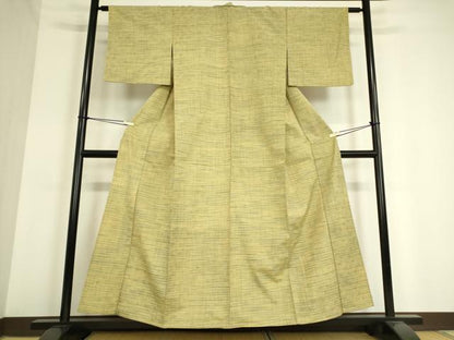 平和屋着物▽上質な紬 単衣 花織 霞文 正絹 逸品 DAAV5027az
