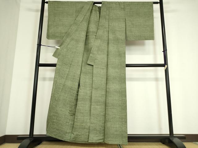 平和屋着物▽上質な紬 単衣 網目文 正絹 逸品 DAAV5049az