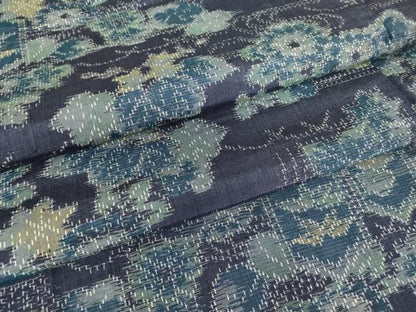 平和屋着物▽上質な紬　単衣　亀甲花文　正絹　逸品　DAAV5048az