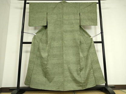 平和屋着物▽上質な紬 単衣 網目文 正絹 逸品 DAAV5049az