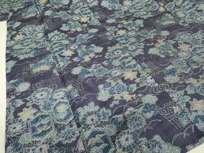 平和屋着物▽上質な紬　単衣　亀甲花文　正絹　逸品　DAAV5048az