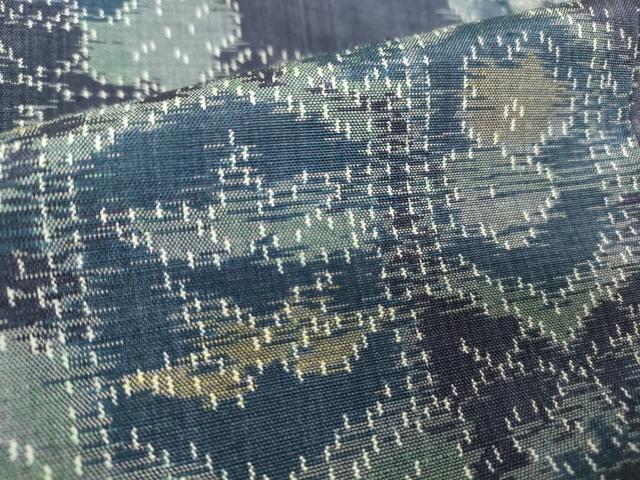 平和屋着物▽上質な紬　単衣　亀甲花文　正絹　逸品　DAAV5048az