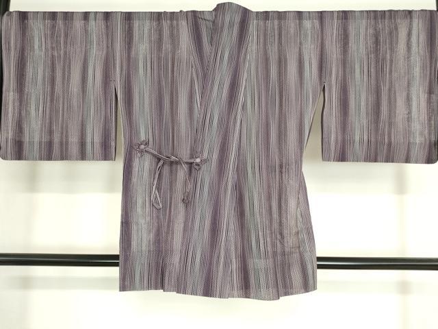 平和屋着物▽道中着 スリーシーズン 春夏秋 塵除け 縞 正絹 逸品 DAAV5063az