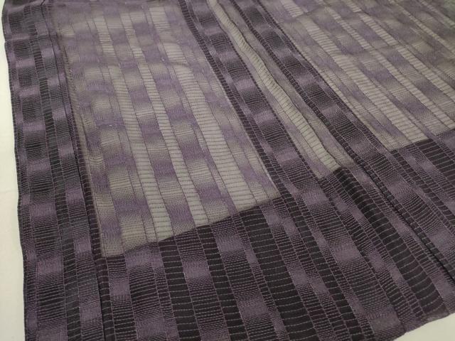 平和屋着物▽長羽織　スリーシーズン　春夏秋　塵除け　間道　深紫色　正絹　逸品　DAAV5064az