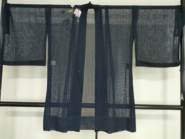 平和屋着物▽道中着　スリーシーズン　春夏秋　塵除け　ビーズ　パッチワーク　草花文　ロング丈　DAAV5068az
