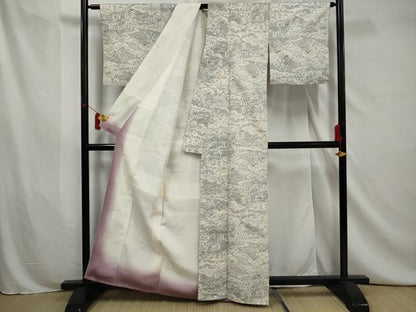平和屋着物■上質な紬 風景文 正絹 逸品 AAAY5493gw