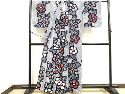 平和屋着物∴夏物 浴衣 有松鳴海絞り 草花文 綿 逸品 DAAV7058cd
