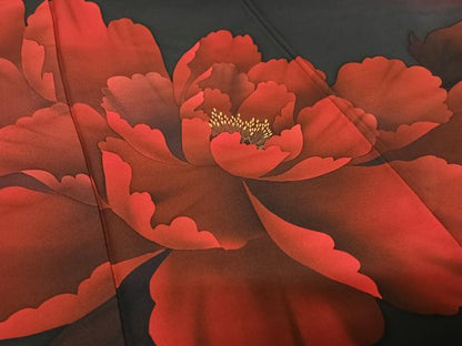 平和屋着物●豪華振袖　舞花文　暈し染め　金彩　正絹　逸品　AAAY0309zg