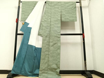 平和屋着物●本場大島紬 一元7マルキ 霞文 正絹 逸品 AAAY6281ph