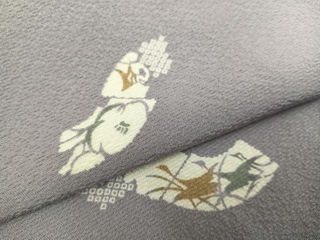 平和屋着物●上質な小紋 飛鶴雪輪花文 正絹 逸品 未使用 AAAY6282ph