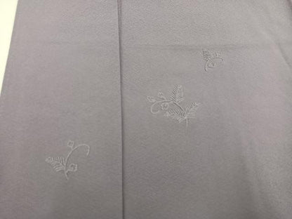 平和屋着物●無地絵羽訪問着 中国三大刺繍 相良刺繍 草花文 藤色 正絹 逸品 AAAY6300ph