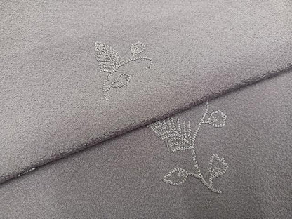 平和屋着物●無地絵羽訪問着 中国三大刺繍 相良刺繍 草花文 藤色 正絹 逸品 AAAY6300ph
