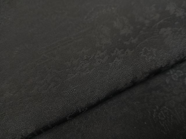 平和屋着物●上質な色無地　人物風景草花地紋　黒紅色　正絹　逸品　AAAY6319ph