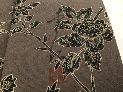 平和屋着物●友禅作家の巨匠　浅井青仁　訪問着　花鳥文　正絹　逸品　AAAY6337ph