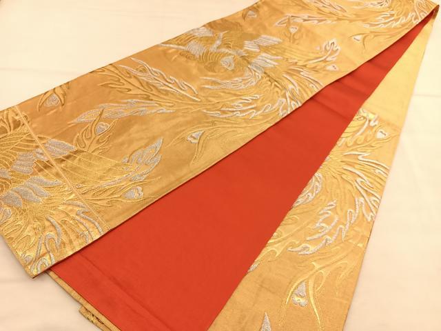 平和屋着物◎六通柄袋帯　鳳凰　金銀糸　正絹　逸品　BAAU4817hv