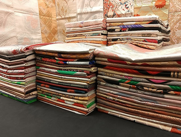 平和屋着物■袋帯 西陣 まとめて100点 向い鶴 尾長鳥 鴛鴦 兎 人物 蝶 風景 更紗 七宝 正倉院 宝相華 金銀糸 未使用品あり 全て正絹 mmm928