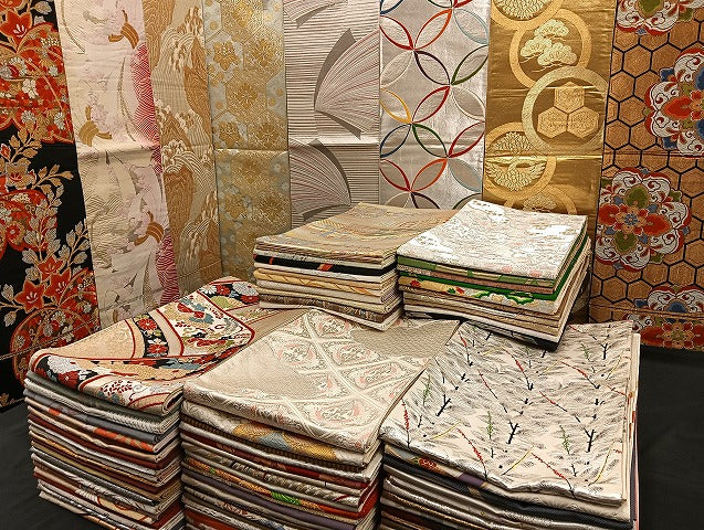 平和屋着物■袋帯 西陣 まとめて100点 向い鶴 鳥 風景 松竹梅 七宝 正倉院 金銀糸 平井機業店謹製 証紙付き 未使用品あり 全て正絹 mmm931