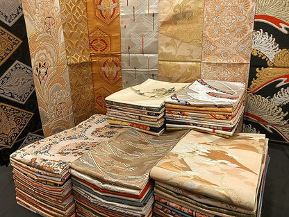 平和屋着物■袋帯 西陣 まとめて100点 向い鳳凰 向い鶴 向い尾長鳥 馬 人物 向い蝶 更紗 乱菊 花柄 七宝 未使用品あり 全て正絹 mmm930