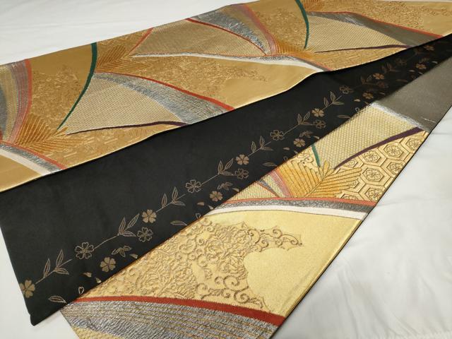 平和屋着物◎両面　六通柄袋帯　若松文　金銀糸　正絹　逸品　CAAV2296ev
