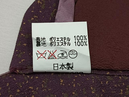 平和屋着物＃道中着　櫛　金彩　ロング丈　洗える着物　CAAV5802id
