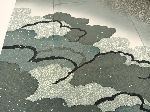 平和屋着物●訪問着　雲重ね文　暈し染め　正絹　逸品　AAAY6345ph