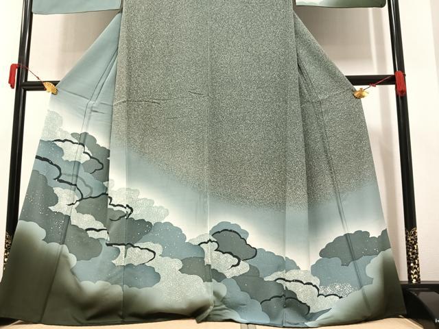 平和屋着物●訪問着　雲重ね文　暈し染め　正絹　逸品　AAAY6345ph