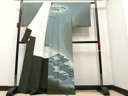 平和屋着物●訪問着　雲重ね文　暈し染め　正絹　逸品　AAAY6345ph