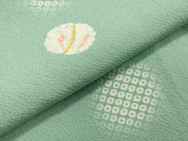 平和屋着物▽上質な小紋　単衣　鹿の子丸文　正絹　逸品　CAAV8921gh