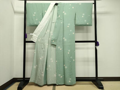 平和屋着物▽上質な小紋　単衣　鹿の子丸文　正絹　逸品　CAAV8921gh