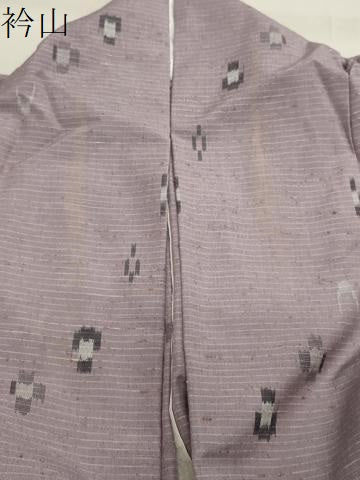 平和屋着物▽ぜんまい紬 単衣 吉祥文 正絹 逸品 CAAV8920gh