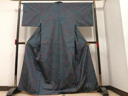 平和屋着物●本場大島紬 一元7マルキ 花尽くし 正絹 逸品 AAAY7928ph