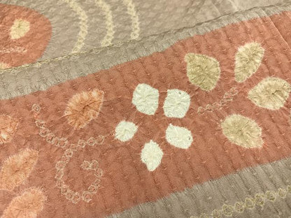 平和屋着物●訪問着　絞り　流水花唐草文　正絹　逸品　AAAY7958ph