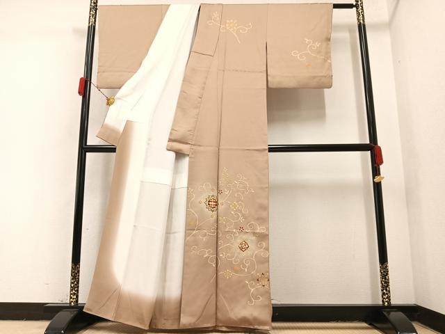 平和屋着物●訪問着 花唐草文 暈し染め 金彩 正絹 逸品 AAAY8621ph