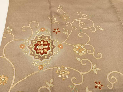 平和屋着物●訪問着 花唐草文 暈し染め 金彩 正絹 逸品 AAAY8621ph