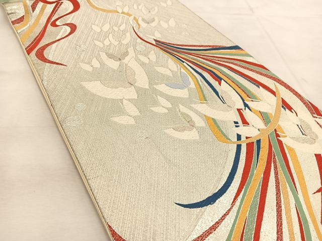 平和屋着物◎六通柄袋帯　九百錦　舞蝶文　銀糸　正絹　逸品　BAAU2924yc