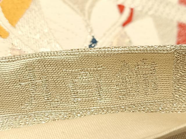 平和屋着物◎六通柄袋帯　九百錦　舞蝶文　銀糸　正絹　逸品　BAAU2924yc
