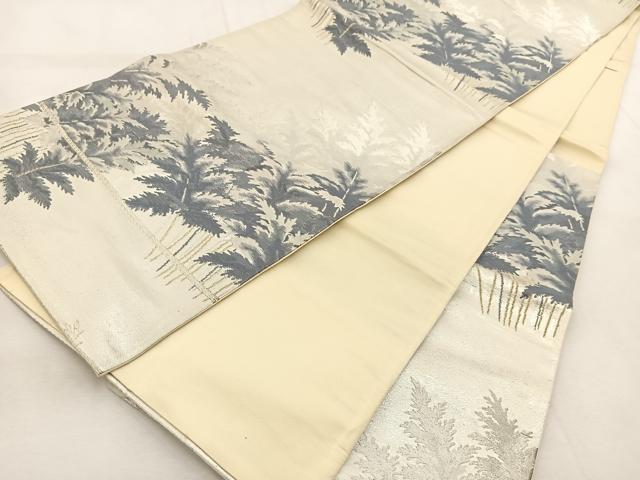 平和屋着物◎六通京柄袋帯　樹林文　金銀糸　正絹　逸品　BAAU6056yc