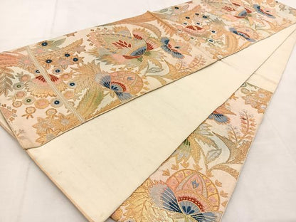 平和屋着物◎六通柄　本袋帯　更紗　金銀糸正絹　逸品　BAAU6044yc