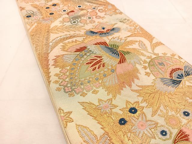 平和屋着物◎六通柄　本袋帯　更紗　金銀糸正絹　逸品　BAAU6044yc