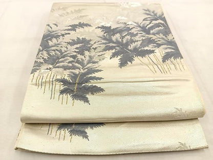平和屋着物◎六通京柄袋帯　樹林文　金銀糸　正絹　逸品　BAAU6056yc