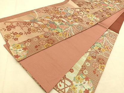 平和屋着物◎六通柄袋帯　唐織　錦繍香飾図　金銀糸　正絹　逸品　BAAU6133yc