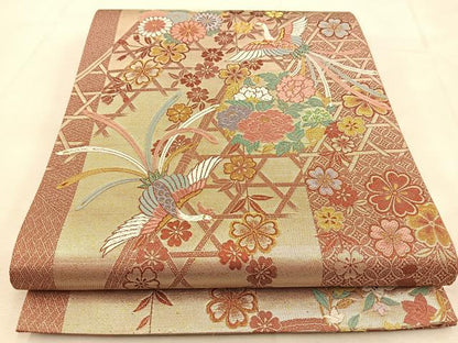 平和屋着物◎六通柄袋帯　唐織　錦繍香飾図　金銀糸　正絹　逸品　BAAU6133yc