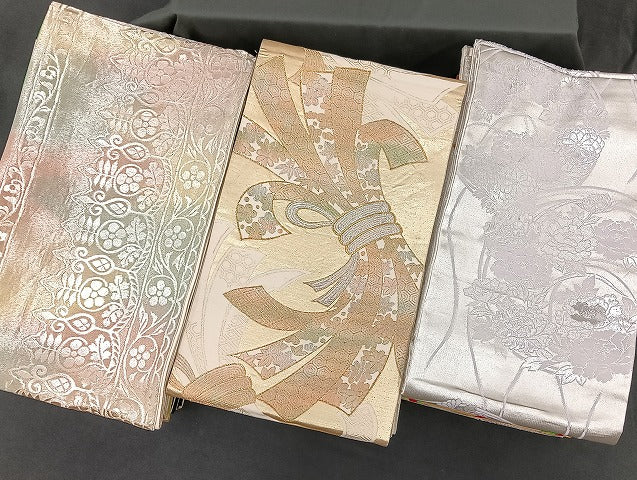 平和屋着物■袋帯 西陣 まとめて100点 鳳凰 鶴 向かい蝶 風景 更紗 花柄 楽器 七宝 正倉院 金銀糸 など 未使用品あり 全て正絹 mmm939